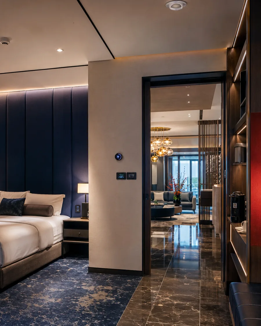 Connected hospitality room and guest environment