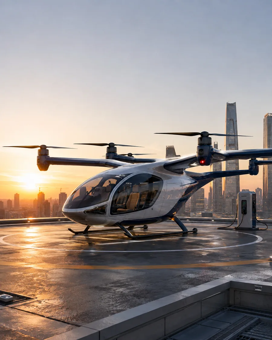 Electric vertical take-off and landing aircraft in an urban environment